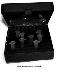 RPI Storage Box, Hinged Lid, 100 Tube Capacity, Black, 5 Per Case