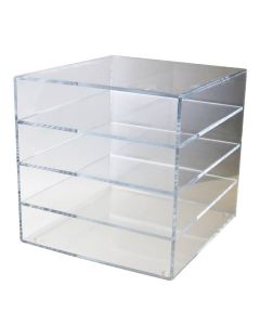 RPI Acrylic Organizer For Micro-Tube Racks, Vertical Orientation, 1 X 4 Shelf Array, 12 Rack Capacity