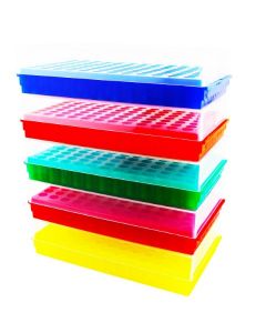 RPI Flipper Micro-Tube Racks, 96 Capacity, Assorted Fluorescent Colors, 5 Per Case