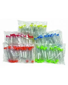 RPI Spectratube Rainbow Cap Centrifuge Tubes, 15ml Graduated, BuLk Pack, 25 Per Bag, 500 Per Case