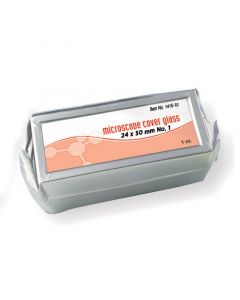 RPI Microscope Slide Cover Glass, Number 1, 0.14mm Thick, 24 X 50mm, 65 Per Box, 10 Boxes Per Case