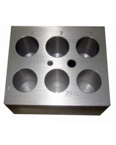 RPI Heating Block ModuLe For Digital Dry Baths, Holds 6 X 20mm Tubes, 3 1/2 X 3 X 2 1/2 Inches High