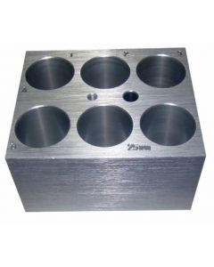 RPI Heating Block ModuLe For Digital Dry Baths, Holds 6 X 25mm Tubes, 3 1/2 X 3 X 2 Inches High