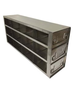 RPI Slide-Out Freezer Rack For 3"H Boxes, 12 Box Capacity, 4x3 Array, 22 1/8, 5 1/2 X 10 1/4h