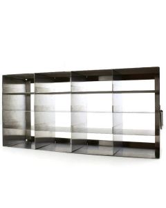 RPI Freezer Rack For 25 Place Slides, Stainless Steel, 4 X 4 Array, Dimensions (Inches) 4 1/8 X 14 X 6 5/8h