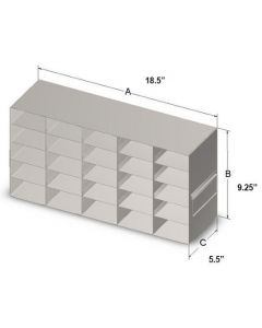 RPI Upright Freezer Rack For 96-Deep Well Plates, 5 Across X 5 Down