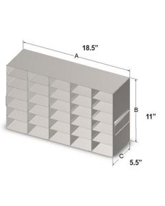 RPI Upright Freezer Rack For 96-Deep Well Plates, 5 Across X 6 Down
