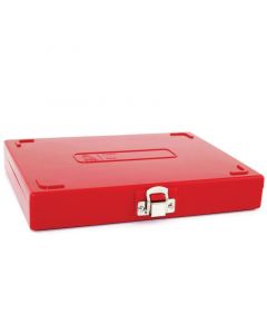 RPI Microscope Slide Box, 100 Slide Capacity, Red