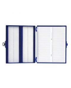RPI Microscope Slide Box, 100 Slide Capacity, White, Foam Lining, 208 X 175 X 34 mm