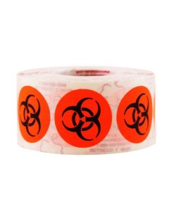 RPI Biohazard Symbol, Round, 1 Inch Diameter, 500 Per Roll