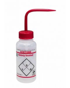 RPI Safety Vented Solvent Wash Bottles, 16oz, Acetone, 3 Per Case