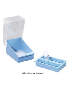 RPI Slidefile Junior Storage System, 3 1/4 X 5 1/2 X 3 3/8, 50 Slots, 200 Slide Capacity, Blue