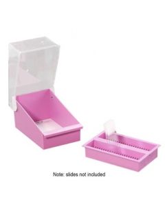 RPI Slidefile Junior Storage System, 3 1/4 X 5 1/2 X 3 3/8, 50 Slots, 200 Slide Capacity, Pink