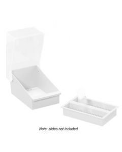 RPI Slidefile Junior Storage System, 3 1/4 X 5 1/2 X 3 3/8, 50 Slots, 200 Slide Capacity, White