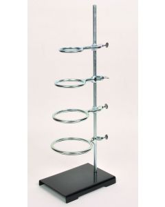 United Scientific Support Stand And Ring Set, 4 X 6 Base, 18 Rod, W/ 2 Rings (3 4)