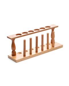 United Scientific Test Tube Rack, Wooden, 6-Tube