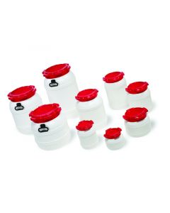 Qorpak 15 Liter White Hdpe Wide Neck Drum With 203mm Red Polypropylene Unlined Lid