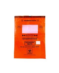 Chemglass Life Sciences Bowtie Biohazard Autoclave Bag, 100/EA